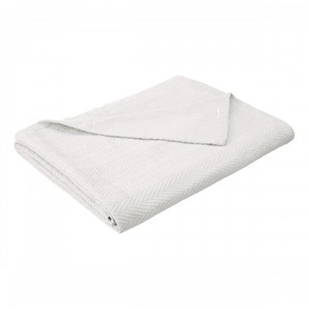 IMPRESSIONS Impressions BLANKET-MET TW WH Twin & Twin XL Cotton Blanket - Metro; White BLANKET_MET TW WH